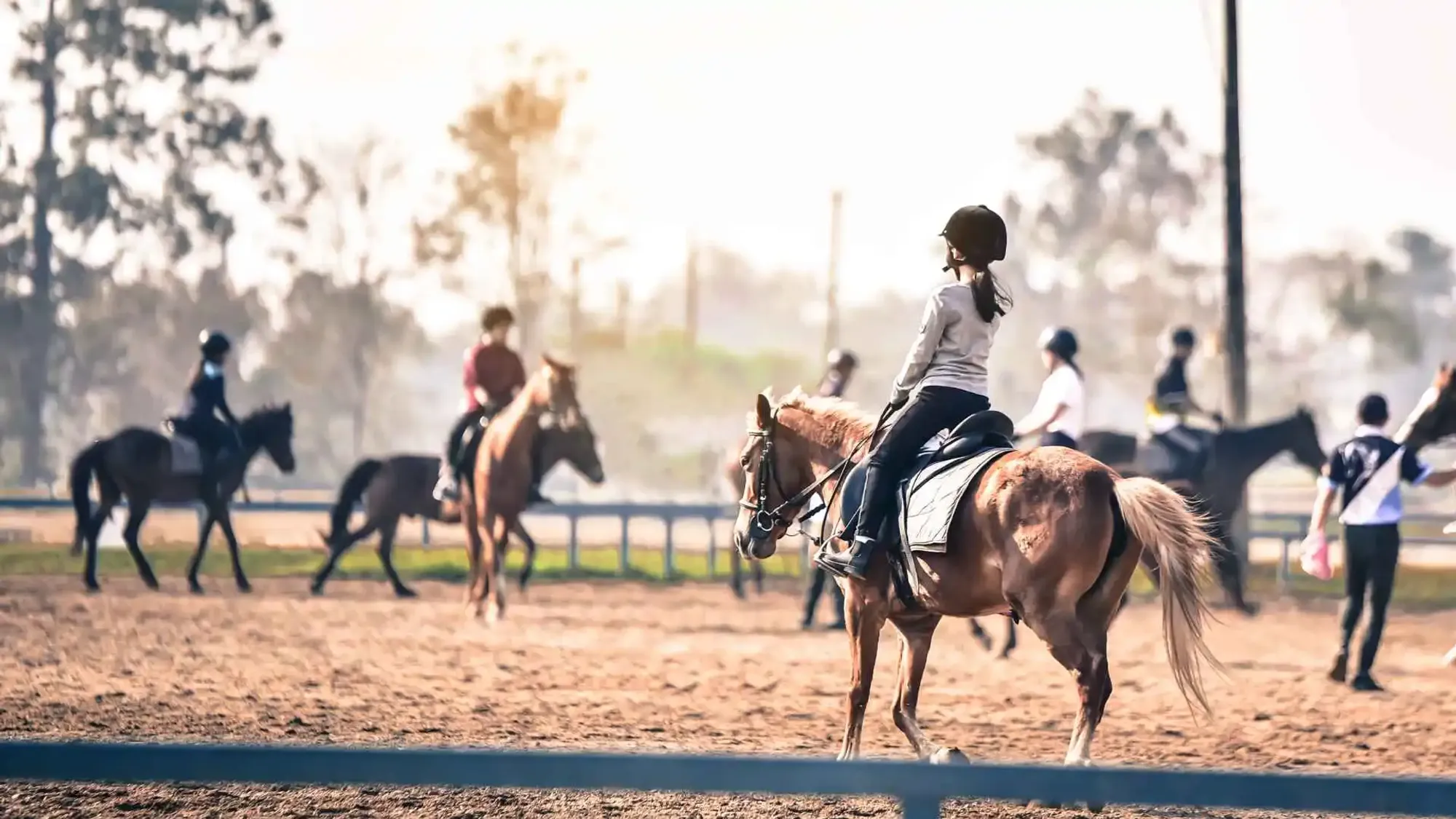 Kids enjoying a horse camp at the San Diego Trail Company ranch