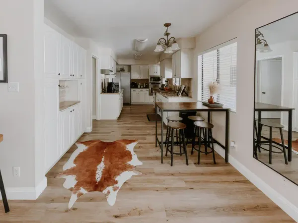 Dining area set for a ranch stay at San Diego Trail Company's Airbnb ranch in Poway, CA