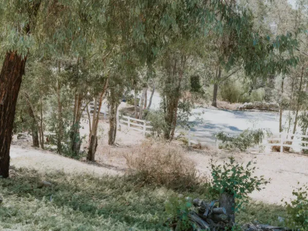 Western wall-sign decor detail at San Diego Trail Company's Airbnb ranch in Poway, CA