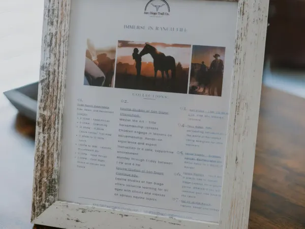 Ranch signage on the property at San Diego Trail Company's Airbnb ranch in Poway, CA